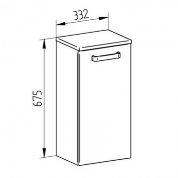 Leny, koupelnová skříňka nízká 68 cm, závesná, bíla, pravá