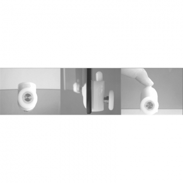 Sprchový set z Kory Lite, čtvrtkruh, 90 cm, bílý ALU, sklo Grape a vysoké SMC vaničky